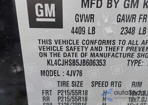 2018 Buick Encore Premium from USA, damaged, VIN KL4CJHSB5JB606353